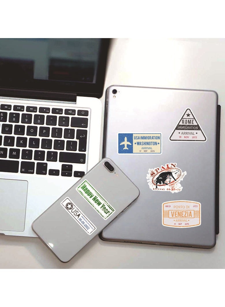 Vintage Travel Postmark Sticker Pack of 60 Stickers Suitcase Stickers for Laptops Water Bottles Luggage - Image 4