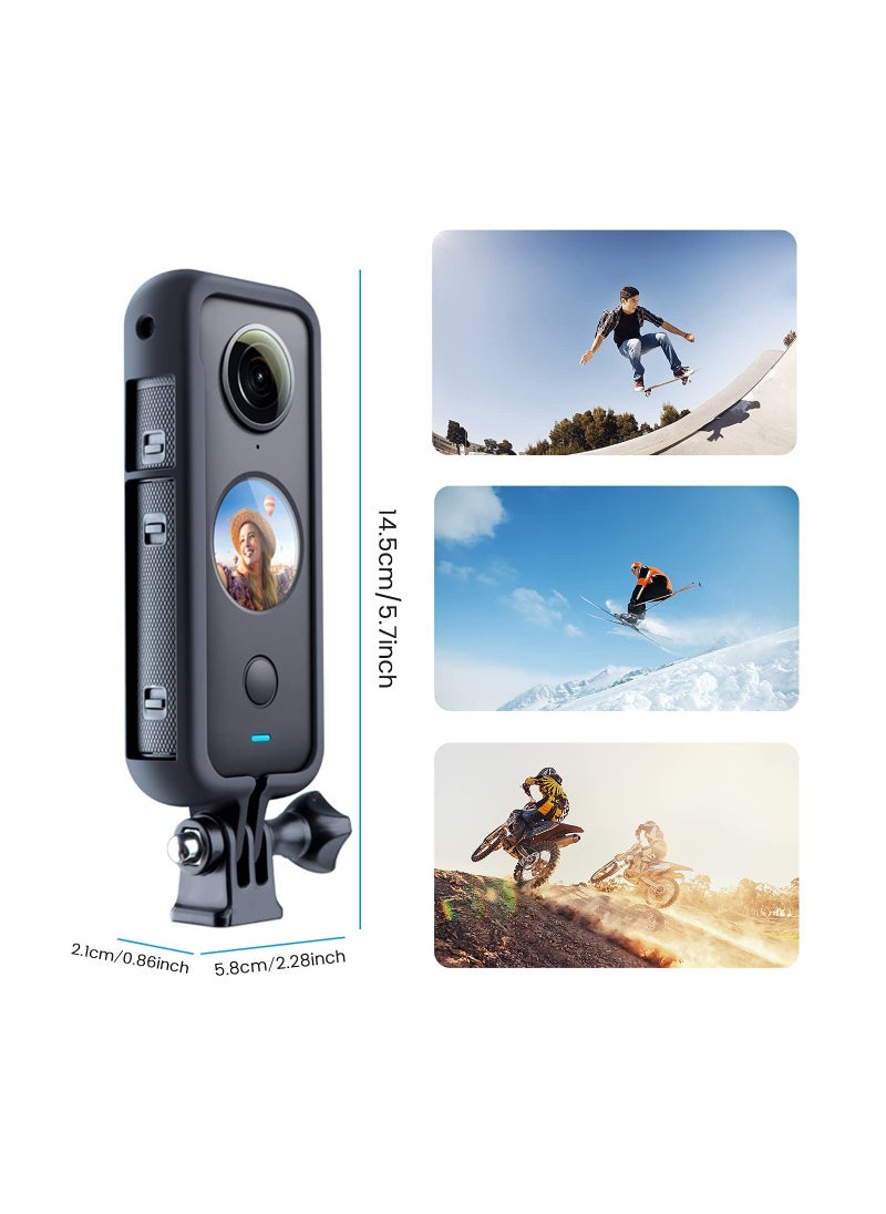 Protective Case for Insta360 One X2 Frame Panoramic Camera Cage Frame Housing Case Action Camera Compatible with Insta360 X2 Rubber Protective Frame