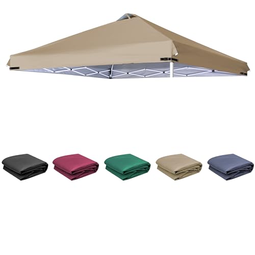 SCOCANOPY Replacement Top with Air Vent and Buckle for 10x10 Canopy Frame Canopy Cover ONLY Khaki - Image 1