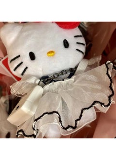Generic Black Love Skirt Kitty Pendant Cute Schoolbag Keychain Small KT Cat Doll Plush Doll Pendant-Specifications:All Black Kt + Black Skirt + Black Bag -Color:Packaging Are Transparent OPP Bag  - Image 1