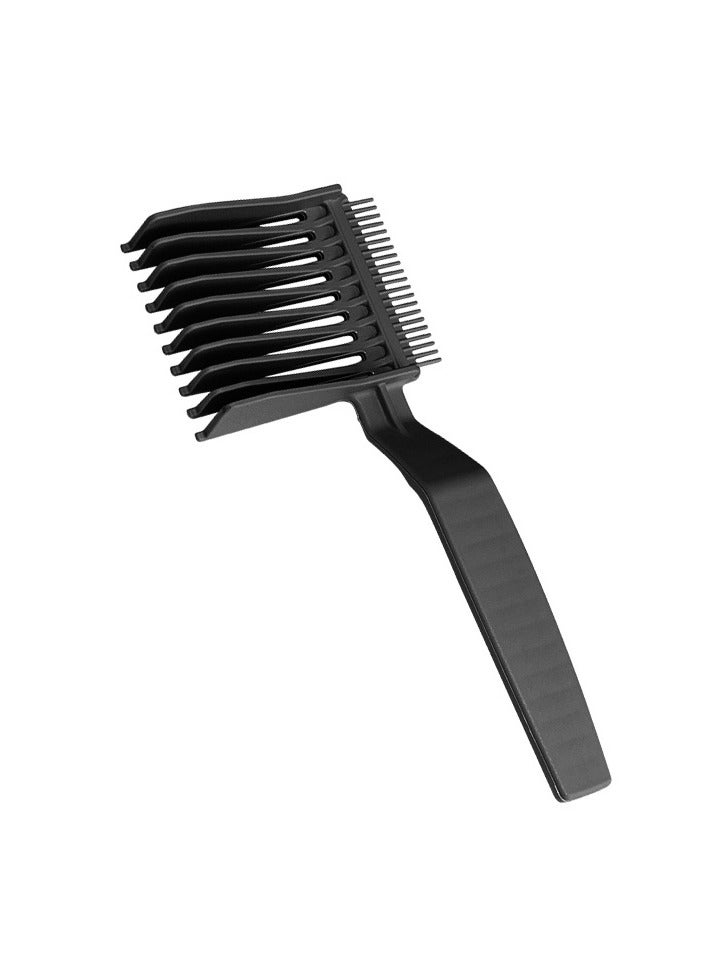 AROAQ مشط تلاشي، مشط حلاقة محترف، مشط حلاقة مريح منحني، مشط مقاوم للتحديد للحلاقة للرجال، (أسود) - Image 1