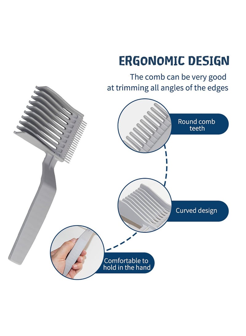 AROAQ مشط تلاشي، مشط حلاقة محترف، مشط حلاقة مريح منحني، مشط مقاوم للتحديد للحلاقة للرجال، (أسود) - Image 3