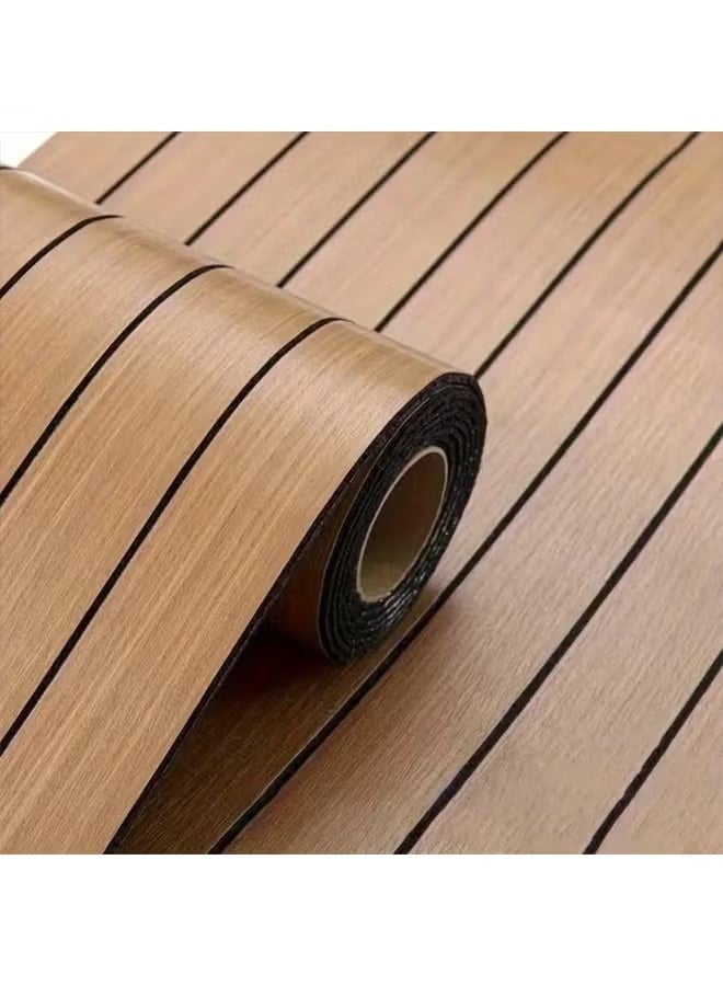 عربست Arabest Self-Adhesive 3D Wood Grid Panel Wall Sticker, Peel and Stick Vinyl Wallpaper for Home & Indoor Decor, Waterproof & Easy DIY for Homeowners, Renters, Interior Enthusiasts (40×300cm) - Image 1