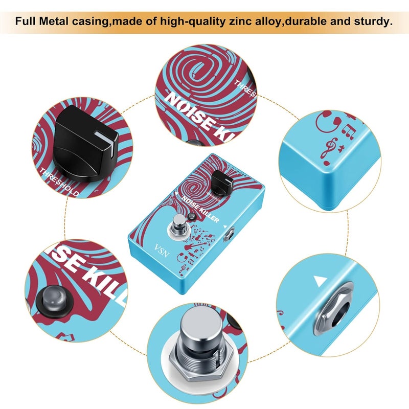 VSN Noise Gate Pedal, Noise Killer Guitar Pedal Noise Suppressor Effect for Electric Guitar and Bass True Bypass - Image 4