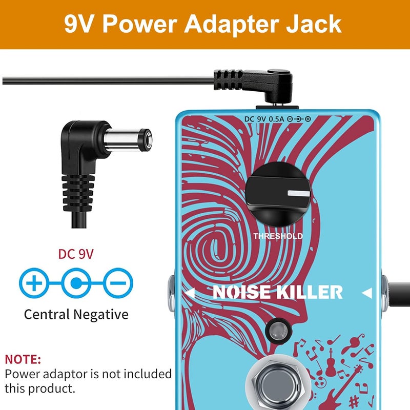 VSN Noise Gate Pedal, Noise Killer Guitar Pedal Noise Suppressor Effect for Electric Guitar and Bass True Bypass - Image 3