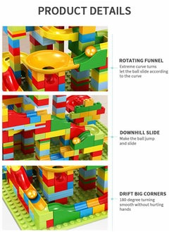 GROIC Marble Run Building Blocks, 168 PCS Classic Big Blocks STEM Toy Bricks Set Kids Race Track Compatible with Bulk Bricks Set for Boys Girls Toddler  - Image 3