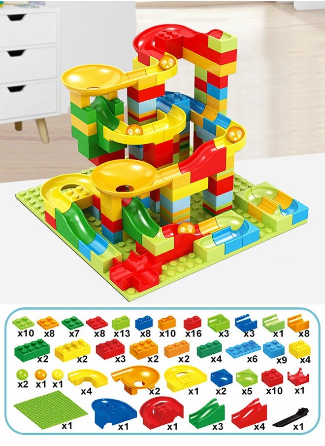GROIC - Marble Run Building Blocks, 168 PCS Classic Big Blocks STEM Toy Bricks Set Kids Race Track Compatible with Bulk Bricks Set for Boys Girls Toddler - Image 1