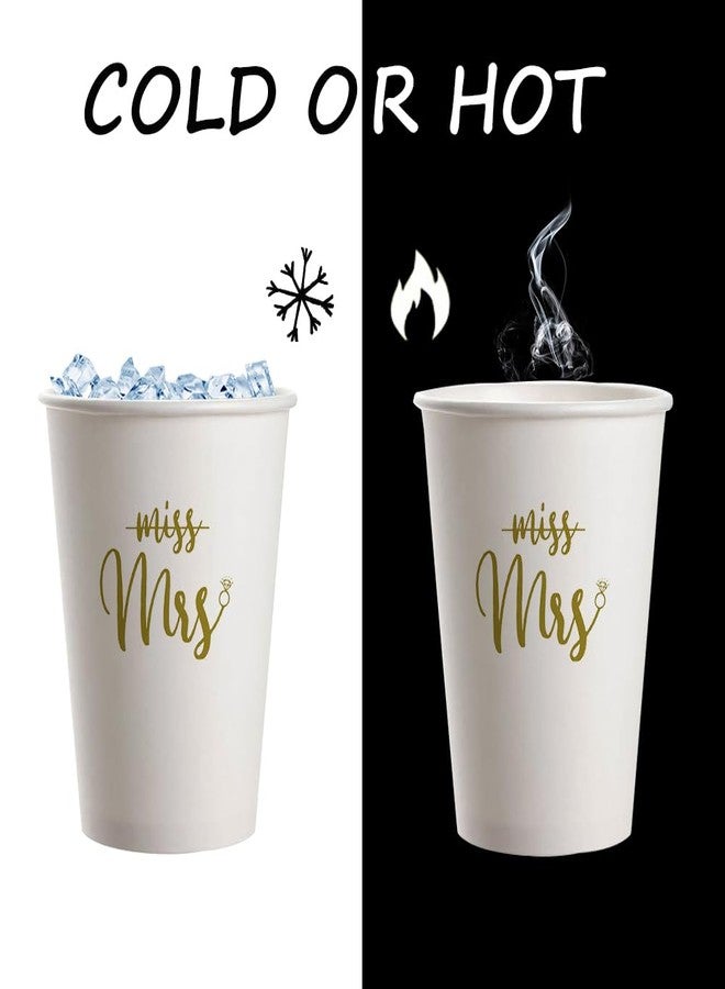 Geloar Bridal Shower Party Cups, 20 Pack 9oz Gold From Miss To Mrs Disposable Paper Party Cups for Engagement Bachelorette Rehearsal Dinner Wedding (Miss Mrs Cups) - Image 4