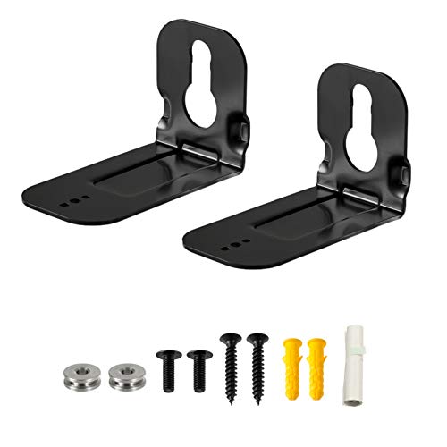 Yimaut Wall Mount Bracket for Samsung Soundbar HW-B550 B450 Q990B Q990C Q800B S60A N950 MS750 MS751 HW-MS650 HW-A55C,2 Pieces Black Sound Bar Wall Bracket with Wall Mounting Hardware Kit and User Instruction - Image 1