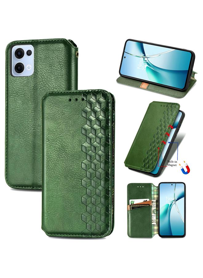 S-TOP Case For OPPO Reno13 Pro Cubic Grid Pressed Magnetic Leather Phone Case - Image 1