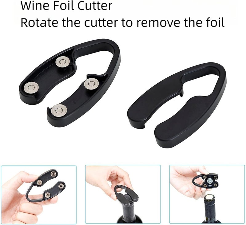 HOWTOOL Electric Wine Bottle Opener Automatic Wine Opener Electric Corkscrew with Foil Cutter,Wine Pourer,Wine Stopper,USB-C Charge Cable, Christmas Gifts for Women Men Adults(Gray) - Image 2