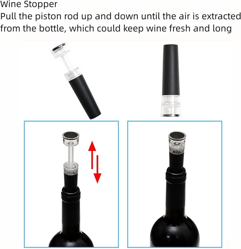 HOWTOOL Electric Wine Bottle Opener Automatic Wine Opener Electric Corkscrew with Foil Cutter,Wine Pourer,Wine Stopper,USB-C Charge Cable, Christmas Gifts for Women Men Adults(Gray) - Image 5