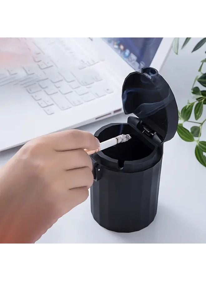 Black Windproof Ashtray Durable Sealed Modern Home Decor Creative Gift Idea - Image 3