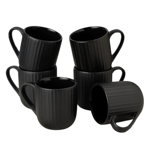 Clay Craft Fine Ceramic Linea Black Coffee Mug Set of 6, Cups for Tea & Coffee, Mug Set, Gift Set, Elegant Design for Home and Kitchen and Can Be Gifted to Your Loved Ones On Any Occassions - Image 3