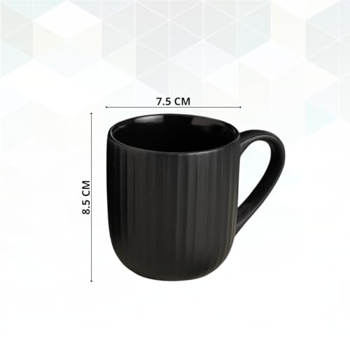 Clay Craft Fine Ceramic Linea Black Coffee Mug Set of 6, Cups for Tea & Coffee, Mug Set, Gift Set, Elegant Design for Home and Kitchen and Can Be Gifted to Your Loved Ones On Any Occassions - Image 4