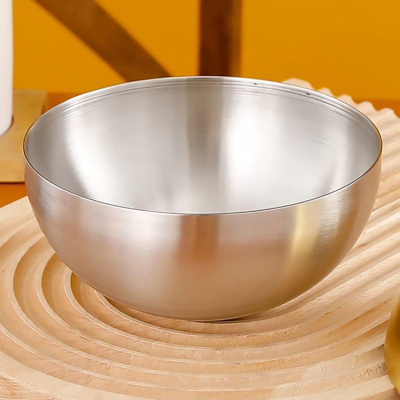 Dadamong Stainless Steel Salad Bowls, Mixing Bowls, Nesting Bowls, Snacks Bowls, Serving Bowls for Mixing, Cooking, Baking, Prepping, Set of 2, Small & Large - 5.9 & 7.9 Inch (Silver) - Image 5