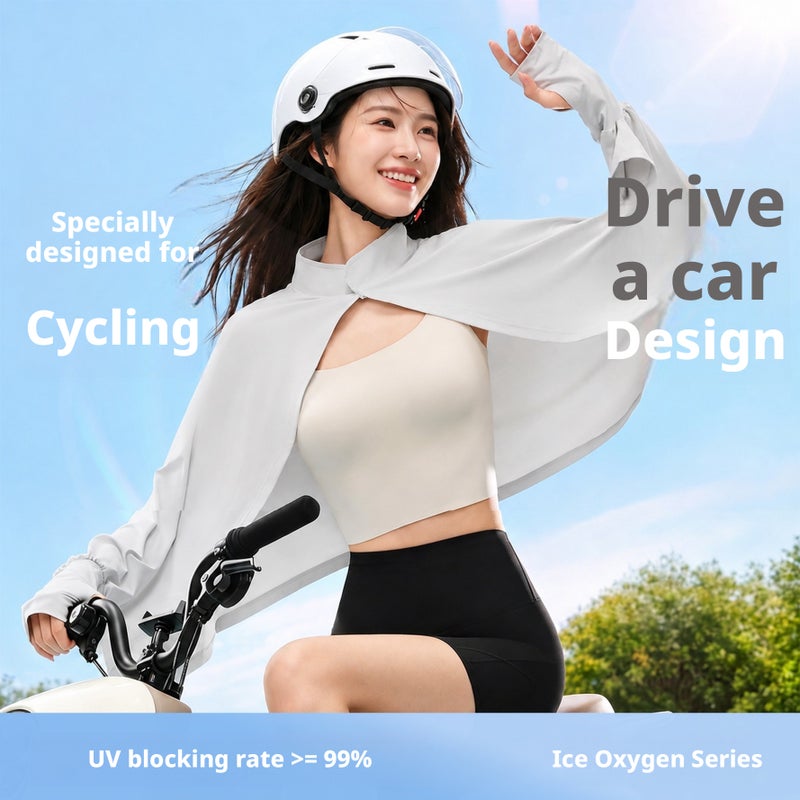 Women's Sun Protection Cape Jacket - Breathable, Quick-Dry, UV-Proof Summer Cover Up - Image 1