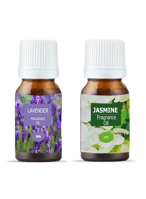 قطعتين زيت عطري طبيعي ياسمين و اللافندر30 مللي للمنزل للفواحات لمستحضرات التجميل من لوتس ناتورالس