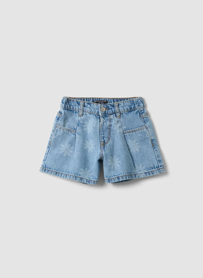 Ovs OVS Light Blue Pure Cotton Denim Shorts