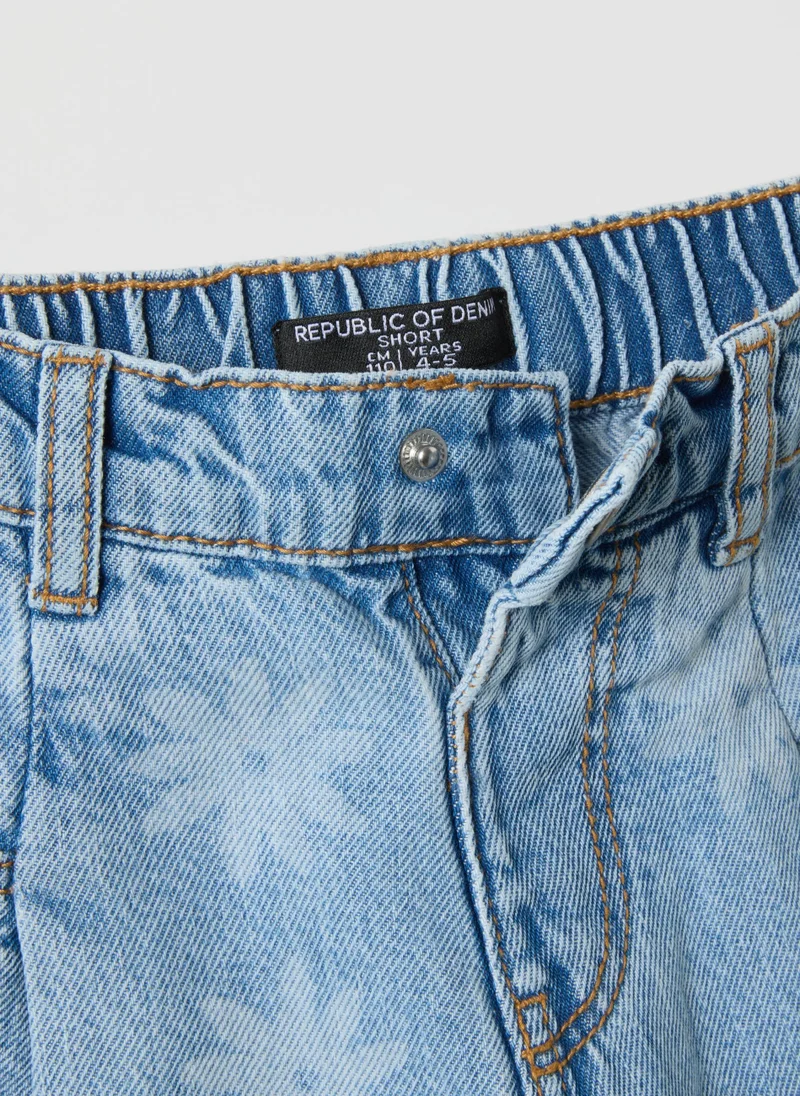 Ovs  OVS Light Blue Pure Cotton Denim Shorts for Kids | Best Price UAE