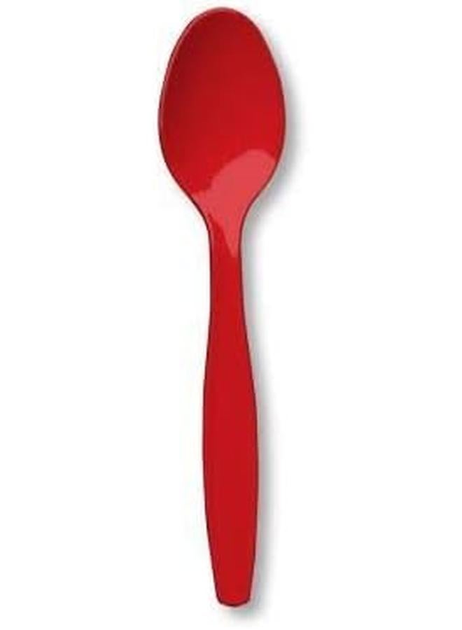 Amscan Red Heavy Weight Plastic Spoons 20Pcs - Image 2