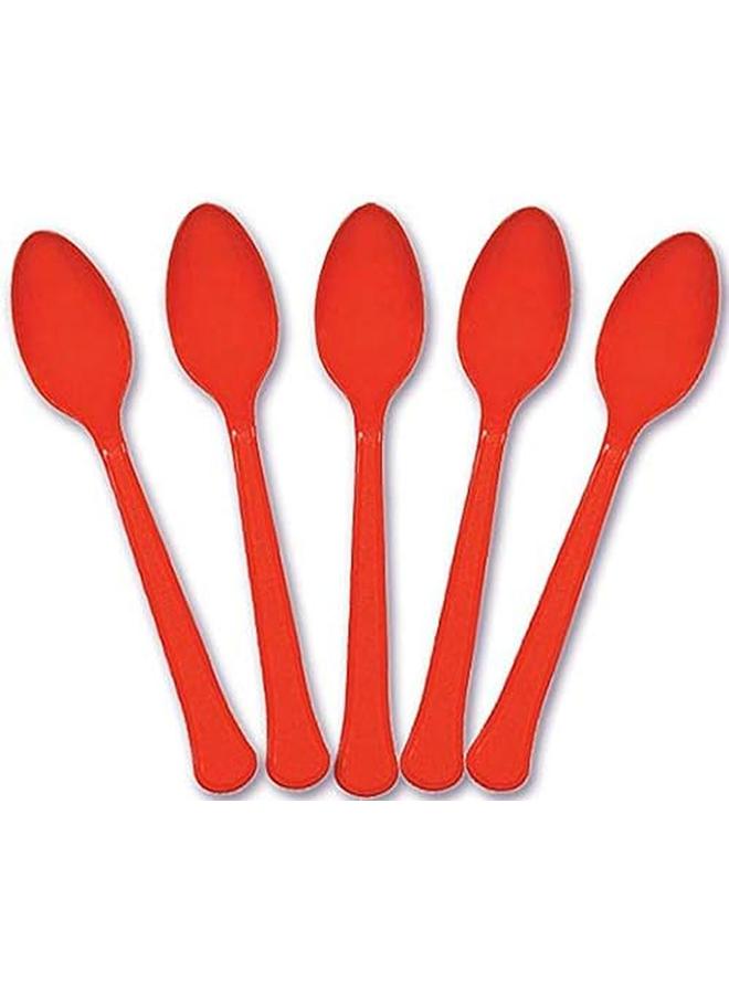 Amscan Red Heavy Weight Plastic Spoons 20Pcs - Image 3