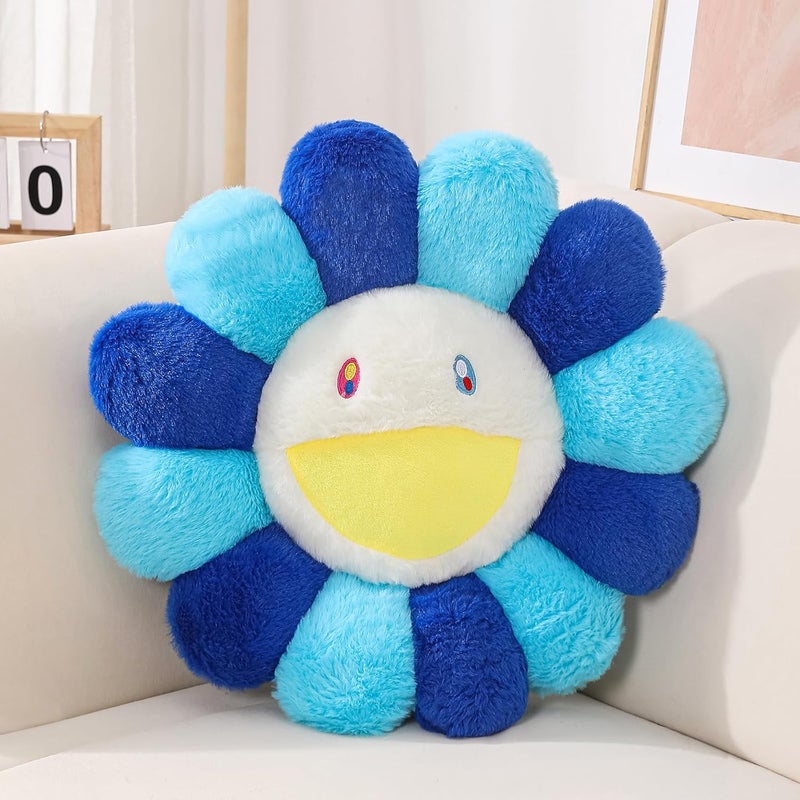 FIONOUT Flower Pillow, Flower Shaped Throw Pillow, Flower Face Floor Cushions Floor Pillow, Colorful Sunflower Plush Pillow, Cute Room Decor Decorative Pillows for Sofa Bedroom Car (60CM/23.6in) - Image 1