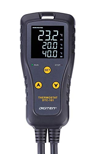 DIGITEN Temperature Controller Heat Mat Thermostat Outlet DTC101 Temperature Controlled Outlet Greenhouse Thermostat Aquarium Temperature Controller Reptile Thermostat Heating Cooling Mode 110V 10A - Image 1