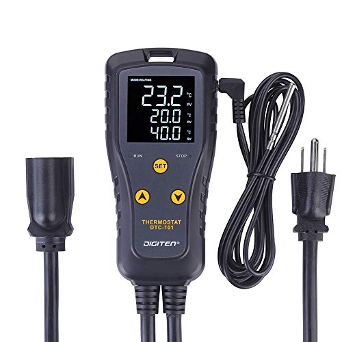DIGITEN Temperature Controller Heat Mat Thermostat Outlet DTC101 Temperature Controlled Outlet Greenhouse Thermostat Aquarium Temperature Controller Reptile Thermostat Heating Cooling Mode 110V 10A - Image 2
