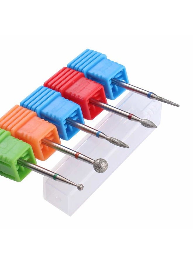 MZCMSL Diamond Cuticle Nail Drill Bits,5pcs Russian Manicure Drill Bits(Ball/Flame/Needle),3/32 Shank Cuticle Remover Bit Kit - Image 4
