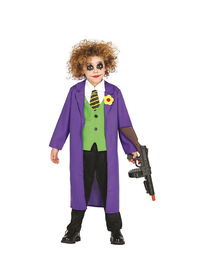 Fiestas Guirca Child Crazy Jester Joker Costume, 10-12 Years. Includes: Raincoat, Waistcoat with Shirt, Tie 