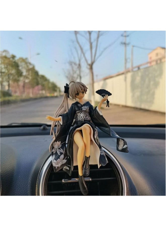 Generic - Second-dimensional Fate Of The Sky Spring Sun Wild Dome Animation Hand-run Kimono Dome Sister Surrounding Japanese Car Ornaments Animation Model-Color:3 Color Dome Girl + Colorful Balloon - Image 1