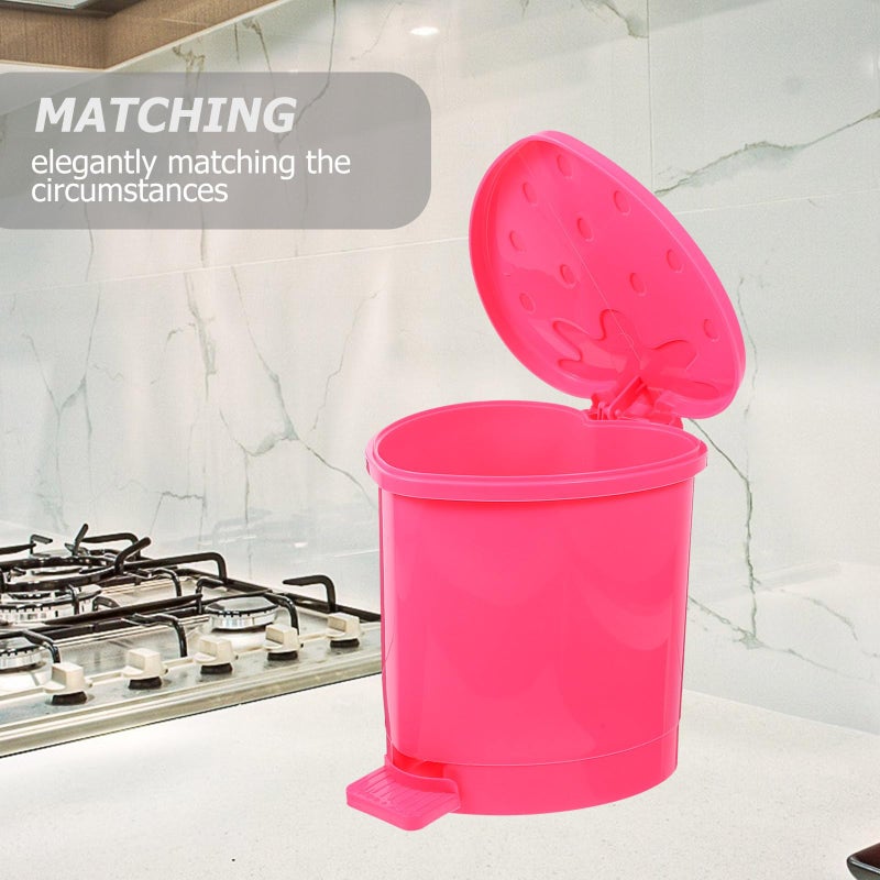 Small Swing Top Mini Trash Can With Lid Plastic Wastebasket For Desk Kitchen Office - Image 4