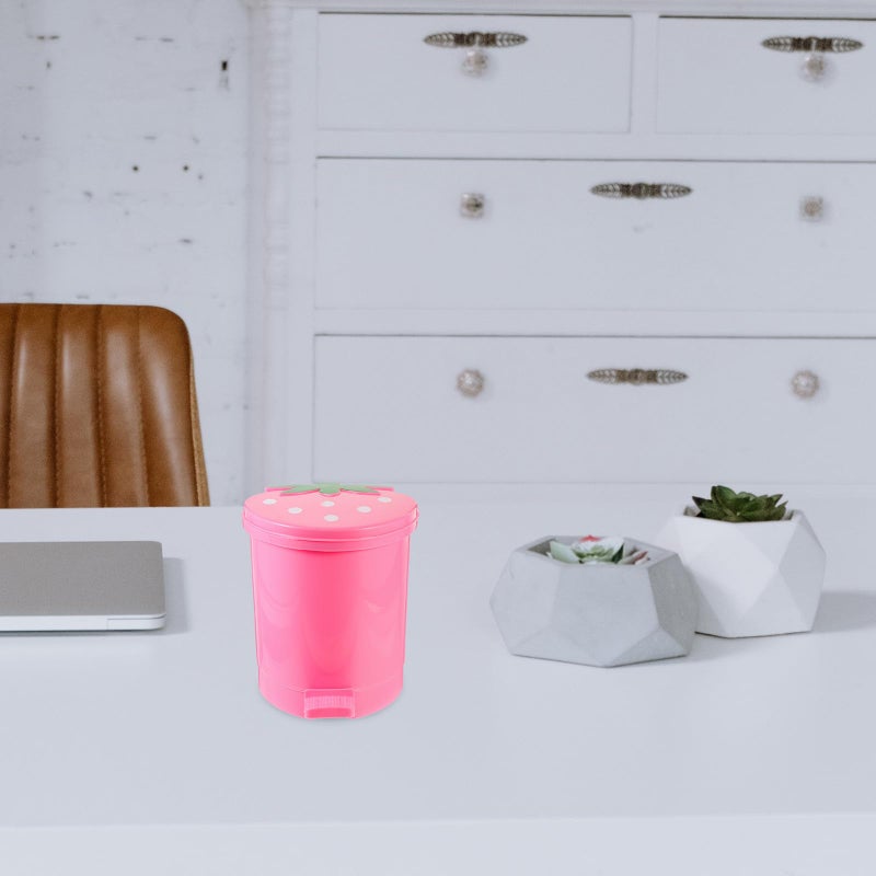 Small Swing Top Mini Trash Can With Lid Plastic Wastebasket For Desk Kitchen Office - Image 2