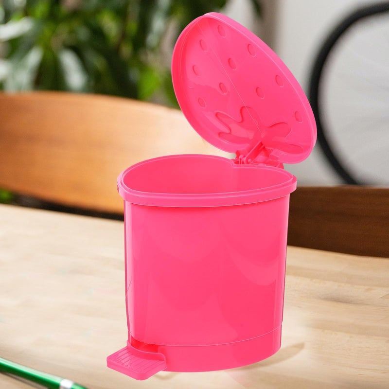 Small Swing Top Mini Trash Can With Lid Plastic Wastebasket For Desk Kitchen Office - Image 5