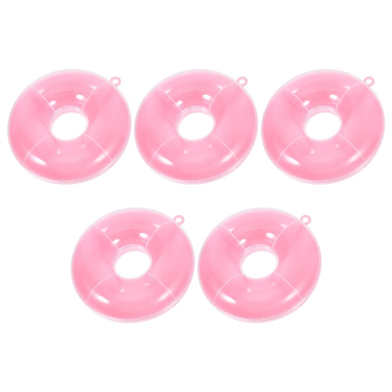 Translucent Pink Jewelry Organizer Box Set of 5 for Rings Necklaces Desktop Storage - Image 2