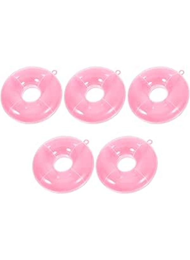 Translucent Pink Jewelry Organizer Box Set of 5 for Rings Necklaces Desktop Storage - Image 1