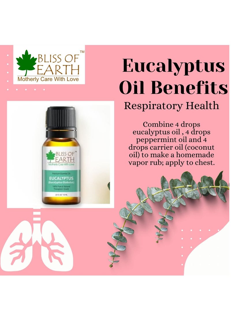 Bliss of Earth Organic Eucalyptus & Peppermint Essential Combo For Aromatherapy Pack of 2X10ml - Image 3