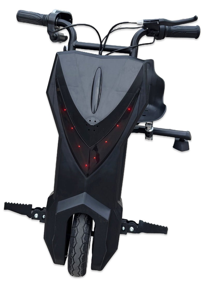 بيبي سكوتر كهربائي قوي ٣٦ فولت للانجراف والدوران ٣٦٠ درجة للأطفال والكبار – هيكل قابل للتعديل مع بلوتوث ومجموعة حماية، ثلاث سرعات، محرك بدون فُرش بقدرة ٢٥٠ واط، سرعة من ٨ إلى ١٥ كم/س، يتحمل وزن حتى ٨٠ كجم، مناسب لعمر ٦ سنوات وأكثر. - Image 3