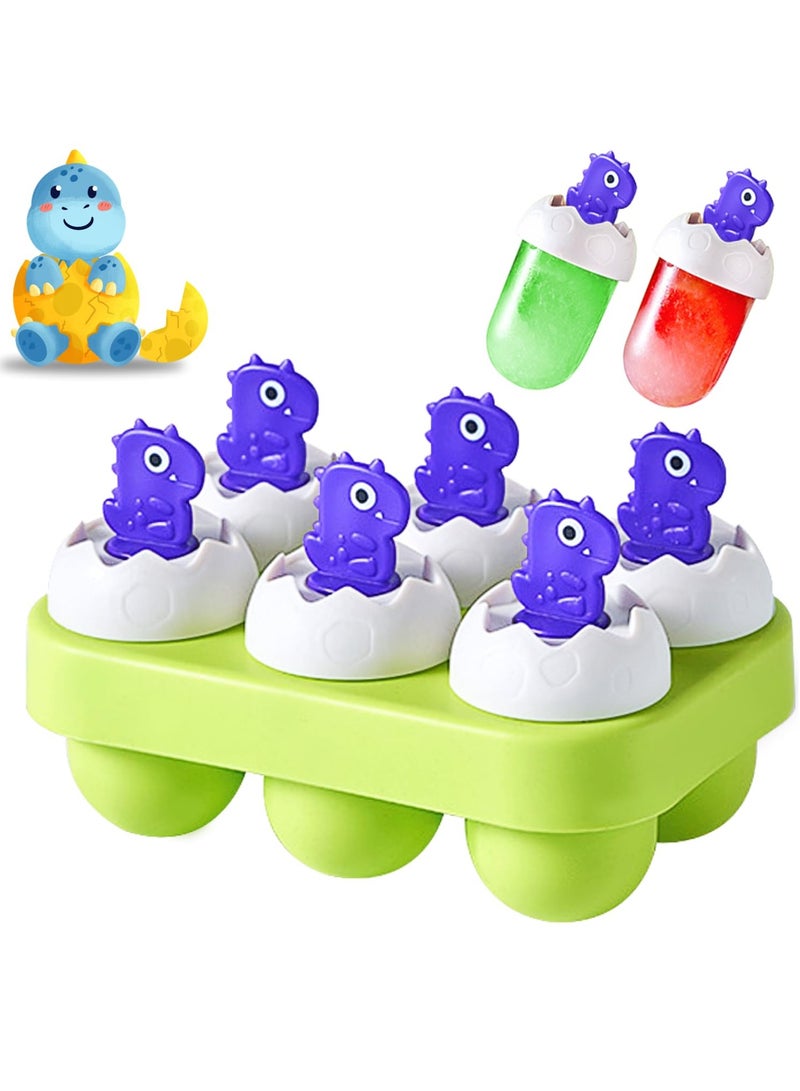 SYOSI SYOSI Popsicles Mold, Homemade Popsicles Mold, 6 Reusable Ice Pop Mold for Baby, Dinosaur Egg Popsicle Mold for Toddler, BPA-Free, Dishwasher-Safe - Image 1