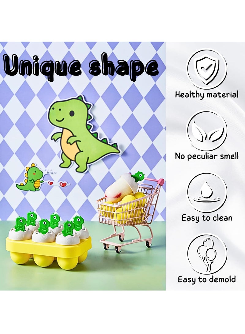 SYOSI SYOSI Popsicles Mold, Homemade Popsicles Mold, 6 Reusable Ice Pop Mold for Baby, Dinosaur Egg Popsicle Mold for Toddler, BPA-Free, Dishwasher-Safe - Image 2