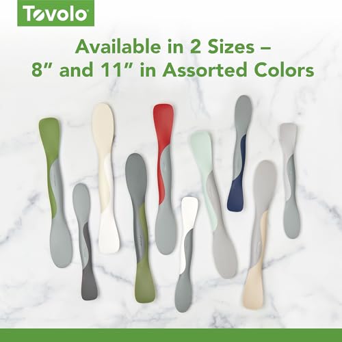 Tovolo Scoop and Spread Large Dual End Silicone Sandwich Spreader Tool with Nylon Handle, BPA Free Dishwasher Safe Silicone and Nylon Tool for Spreading and Scooping, Deep Indigo and Oyster Gray - Image 5