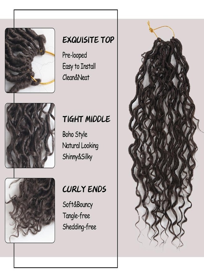 Vemet Goddess Locs Crochet Hair,8 Inch 9 Packs Faux Locs Synthetic Crochet Hair for Black Women, Boho Style Pre looped crochet with Curly Ends - Image 2
