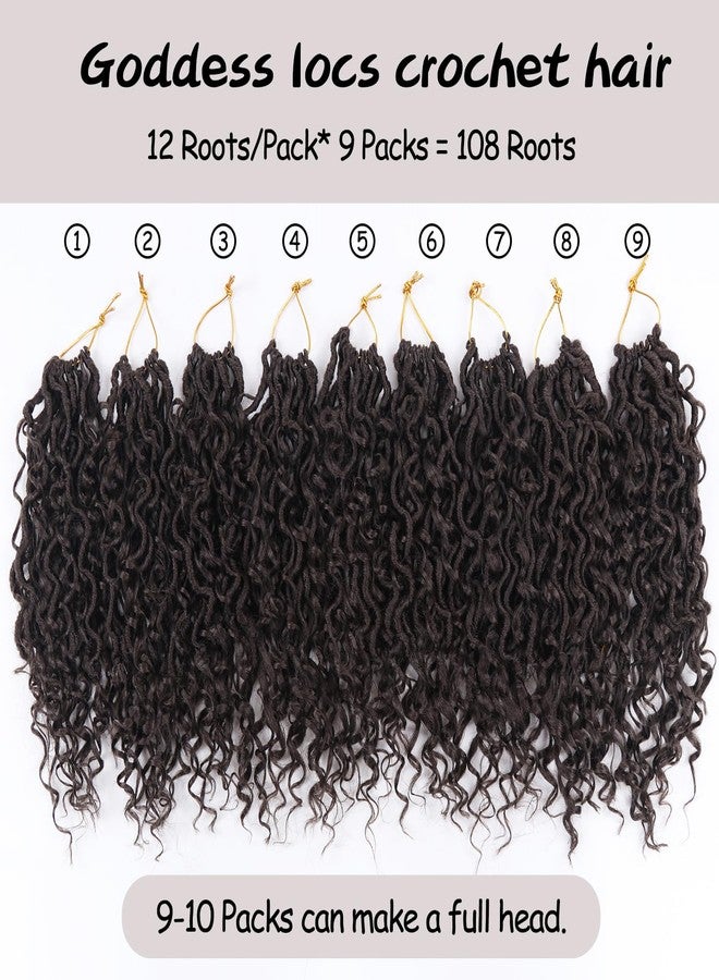 Vemet Goddess Locs Crochet Hair,8 Inch 9 Packs Faux Locs Synthetic Crochet Hair for Black Women, Boho Style Pre looped crochet with Curly Ends - Image 3