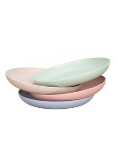 Joyelink Unbreakable Wheat Straw Plates - Reusable Plate Set - Dishwasher & Microwave Safe - Perfect for Dinner Dishes - Healthy, BPA Free & Eco-Friendly Multicolor 9.8 Inches  - Image 1