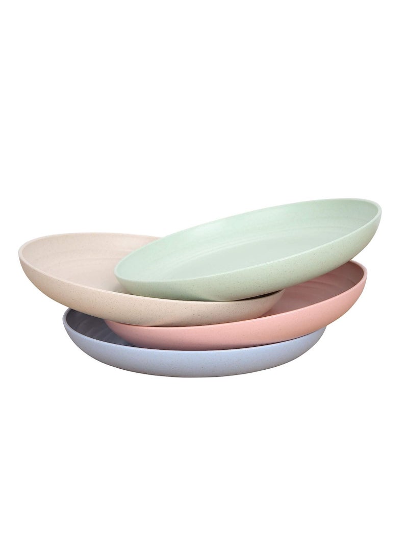 Joyelink Unbreakable Wheat Straw Plates - Reusable Plate Set - Dishwasher & Microwave Safe - Perfect for Dinner Dishes - Healthy, BPA Free & Eco-Friendly Multicolor 9.8 Inches  - Image 1