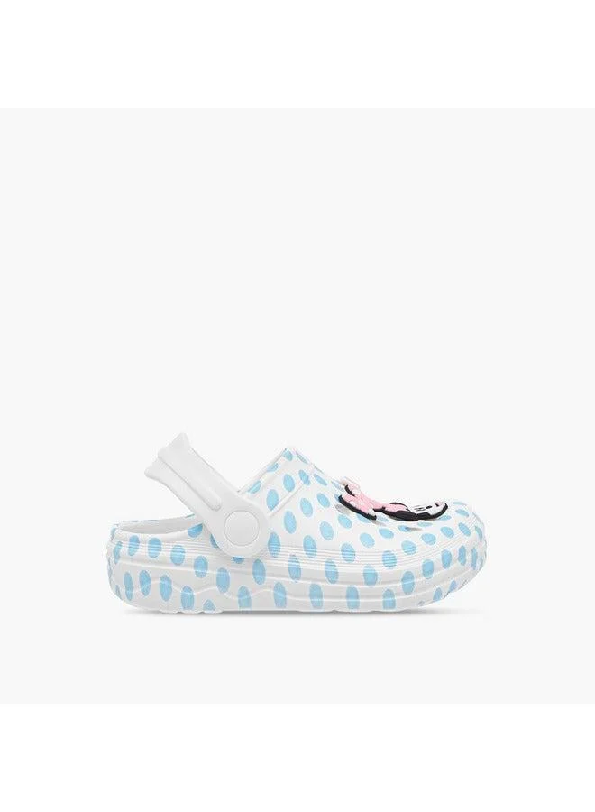 Disney Girls Minnie Mouse Applique Detail Clogs with Backstrap