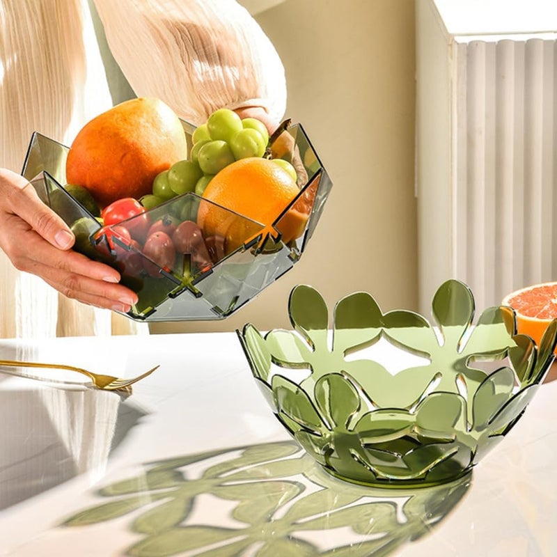 Yardwe Fruit Serving Tray 1pcs Leaf Pattern Tabletop Fruit Holder Bowl for Living Room Household Decorative Snack Plate for Dining and Entertaining - Image 5