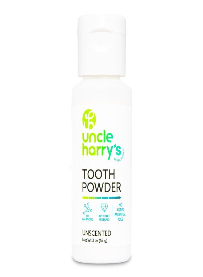 Uncle Harry's Unscented Tooth Powder | Alkalizing All Natural Enamel Support for Sensitive Teeth | No Essential Oils | Powder Toothpaste for Gum Health & Fresh Breath (2 oz) - Image 1