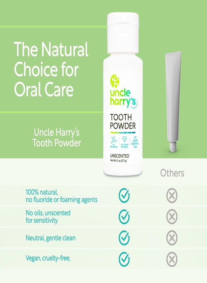 Uncle Harry's Unscented Tooth Powder | Alkalizing All Natural Enamel Support for Sensitive Teeth | No Essential Oils | Powder Toothpaste for Gum Health & Fresh Breath (2 oz) - Image 5